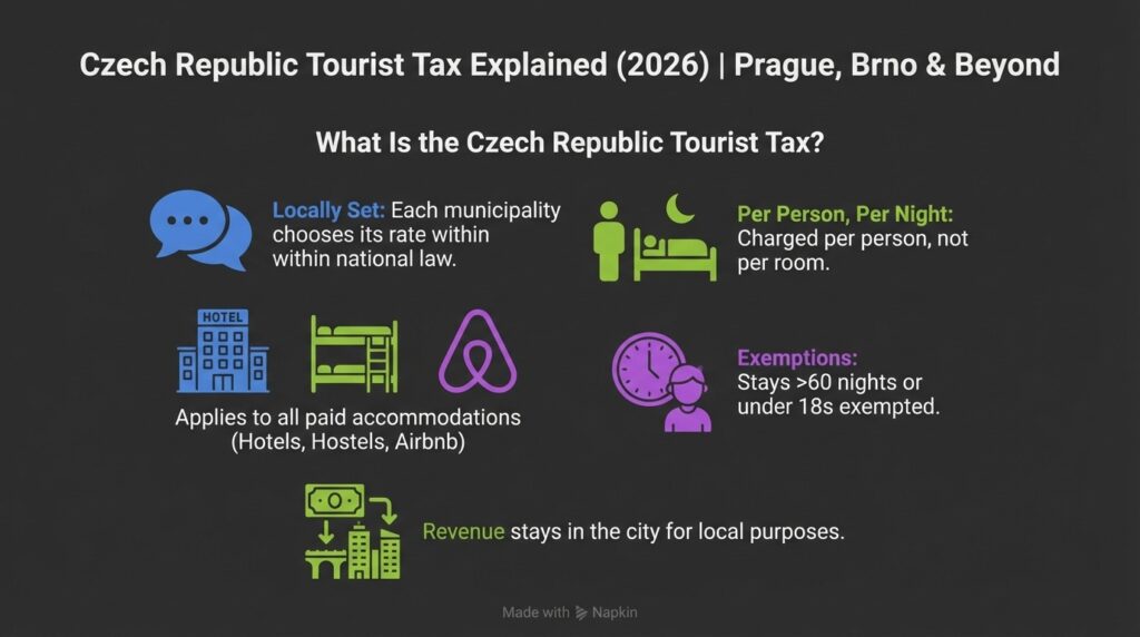 Czech Republic Tourist Tax Explained 2026 | Prague, Brno & Beyond
