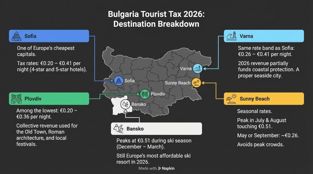 Bulgaria Tourist Tax 2026 | destination breakdown 