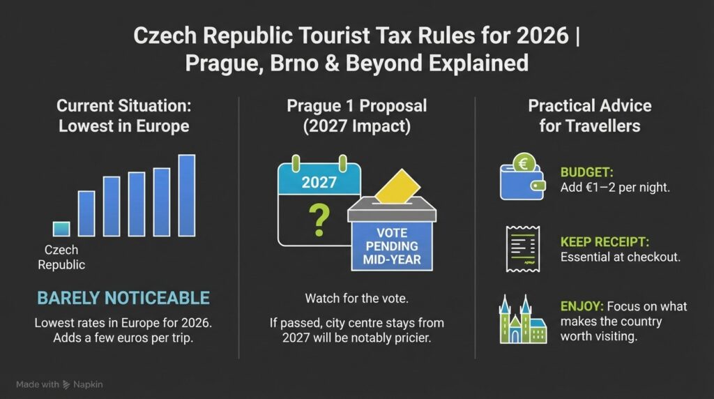 Czech Republic Tourist Tax rules for  2026 | Prague, Brno & Beyond Explained 
