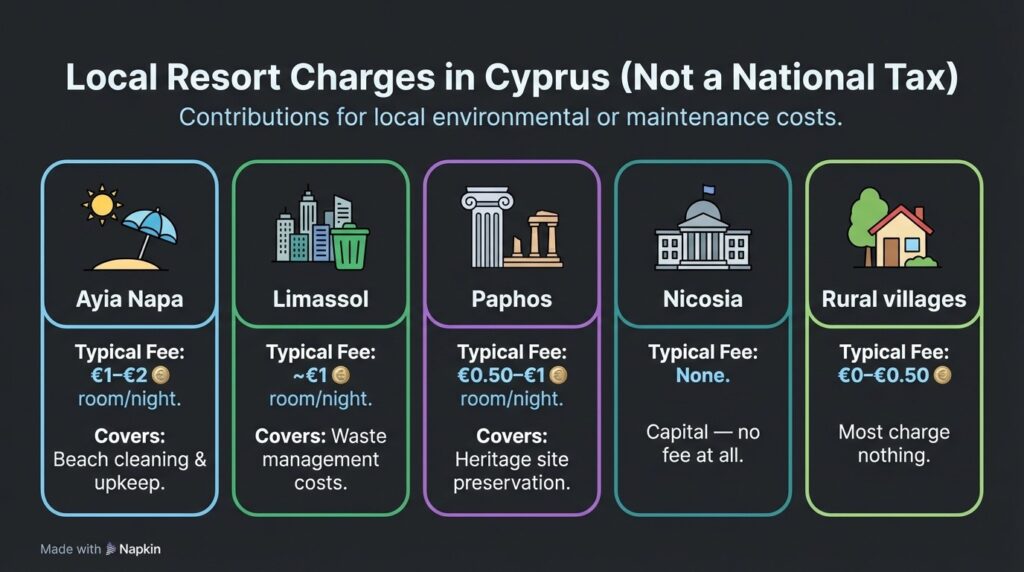 Local Resort Charges in cyprus (Not a national tax)