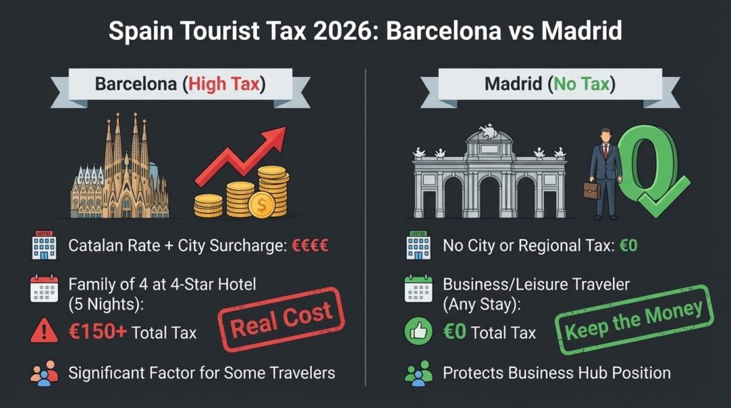 Spain Tourist Tax in 2026 | Barcelona vs Madrid