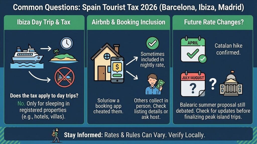 Common Questions: Spain Tourist Tax 2026 | Barcelona, Ibiza & Madrid